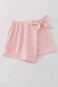 Striped skort with bow