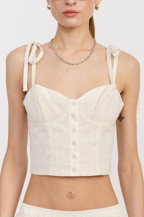 BUTTON UP SLEEVELSS TOP
