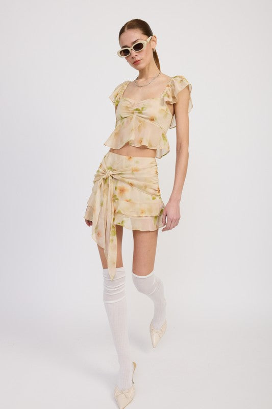 SQUARED NECK TOP WITH CAP SLEEVES