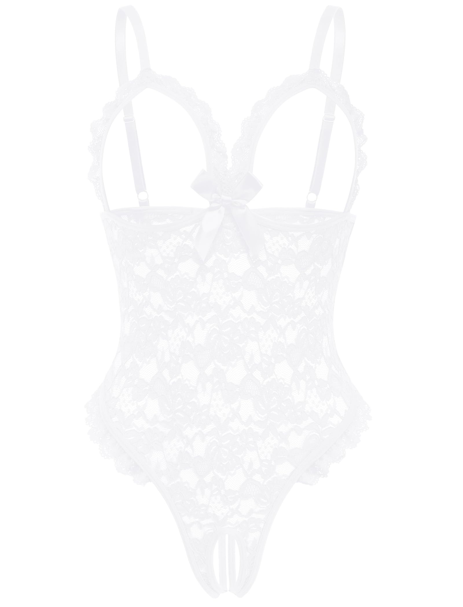 Avidlove One Piece Lingerie Sexy Teddy Ruffle V Neck Bodysuit Lace Nightie
