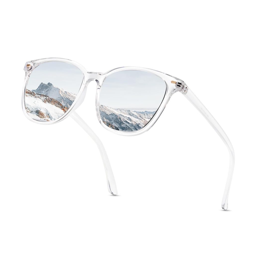 Myiaur Polarized Sunglasses for Women, Square Mirrored Trendy Shades with UV Protection Reduce Glare Sun Glasses