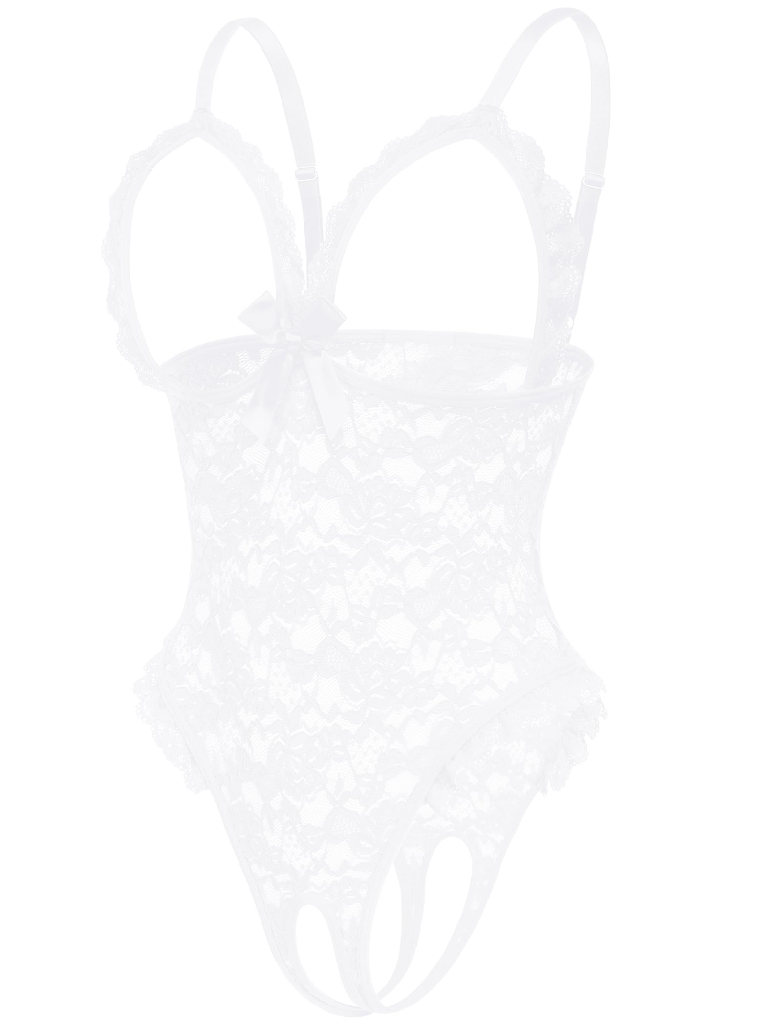 Avidlove One Piece Lingerie Sexy Teddy Ruffle V Neck Bodysuit Lace Nightie