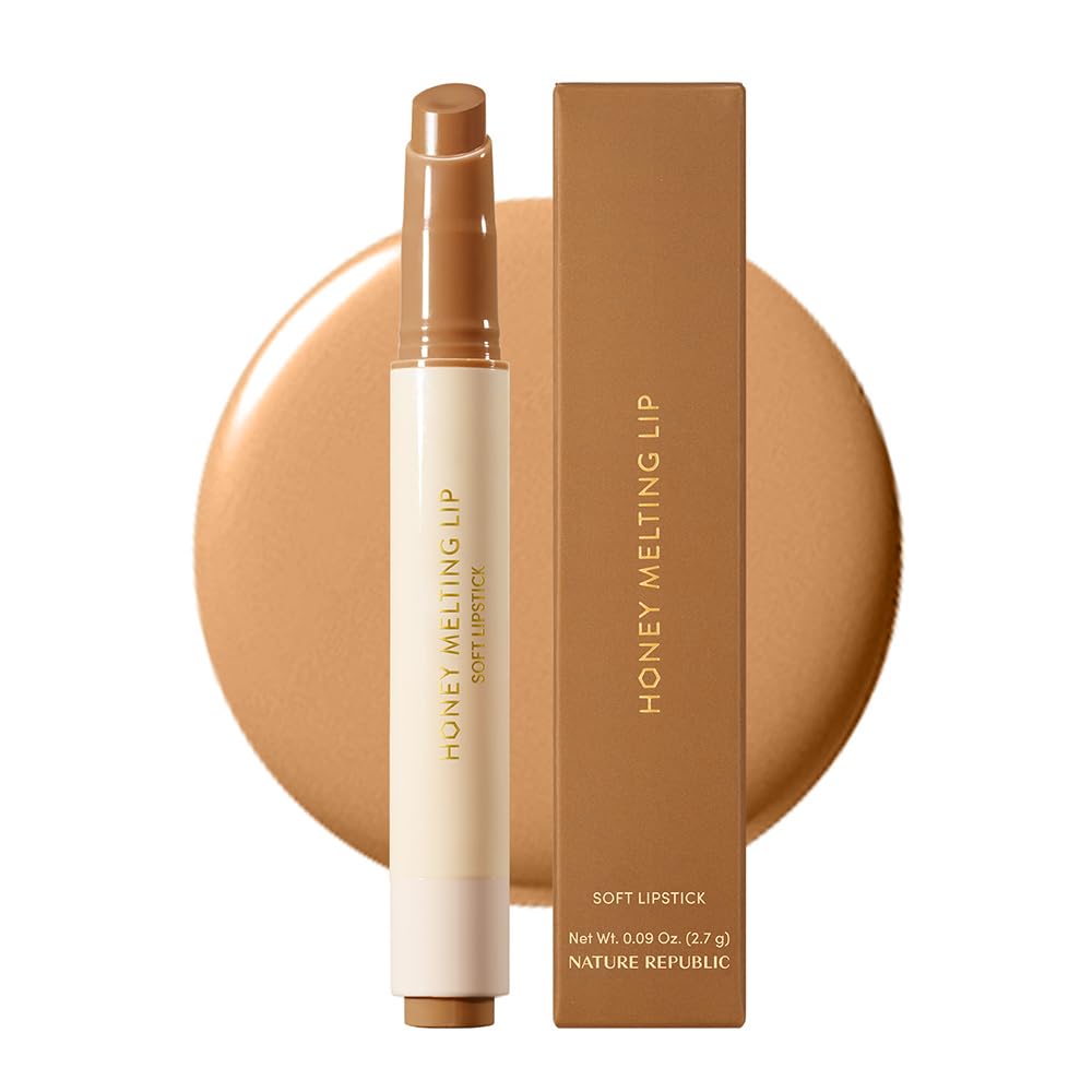 Nature Republic HONEY MELTING LIP (02 FIG) SOFT LIP STICK, Hydrating Gloss, Moisturizing balms, Sheer tint, Shine & Nude, Glowy Finish, korean make up