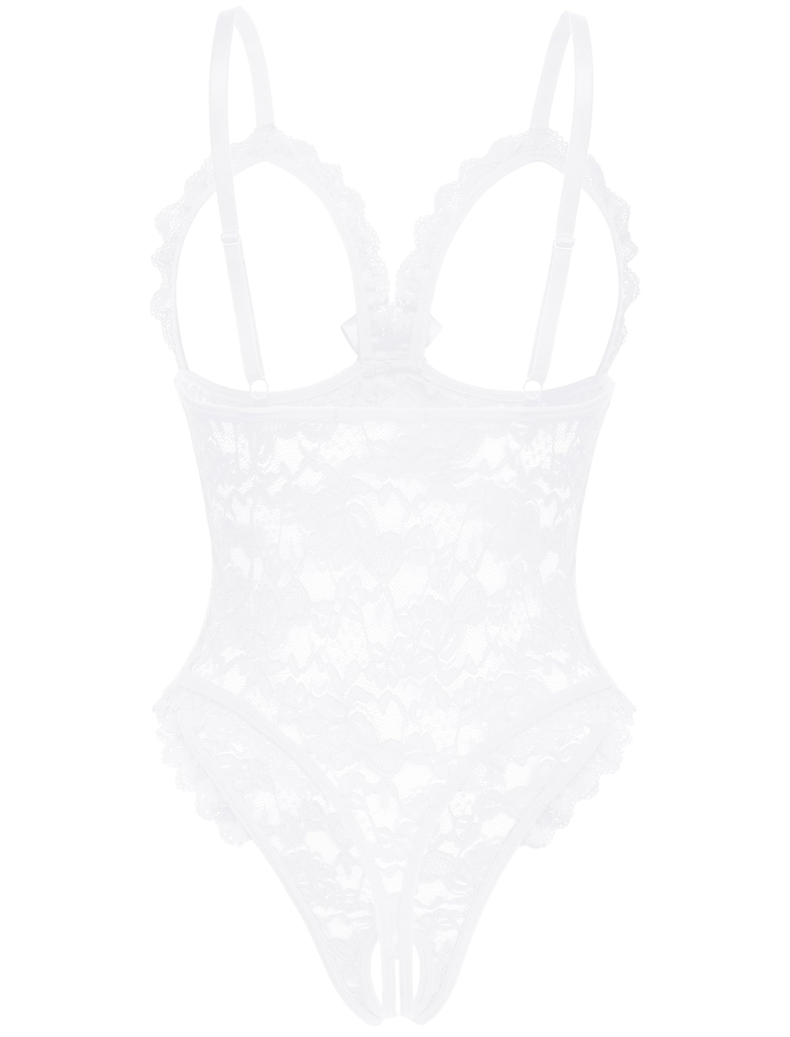 Avidlove One Piece Lingerie Sexy Teddy Ruffle V Neck Bodysuit Lace Nightie