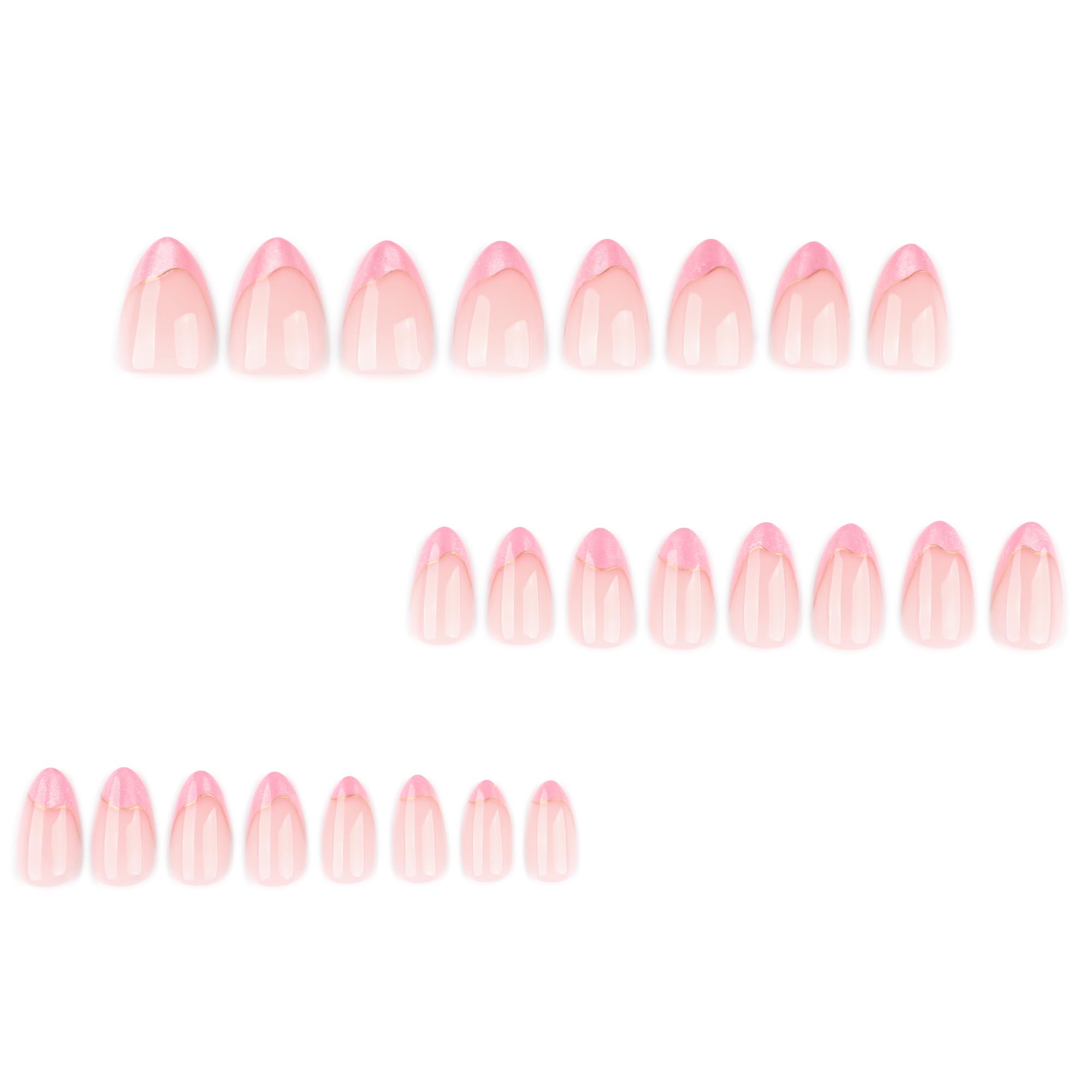 Summer French Press On Nails Short Almond, Cute Nude Pink Fake Nails with White French Tip & Brown Dot Detail, Glossy Gel Acrylic Stick On Nails, Perfect for Daily Wear & Gifts, New Packaging, 32PCS