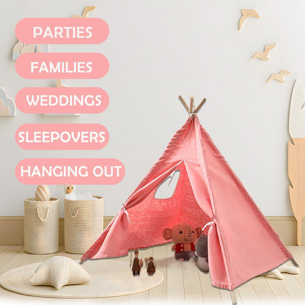 6Pcs Kids Teepees,Teepee Tents for Adults,Teepee Tent for Kids Slumber Party,Conical Indoor Tent,Washable Outdoor Play Tents,Foldable and Washable Suitable for Party Picnic Indoor Outdoor