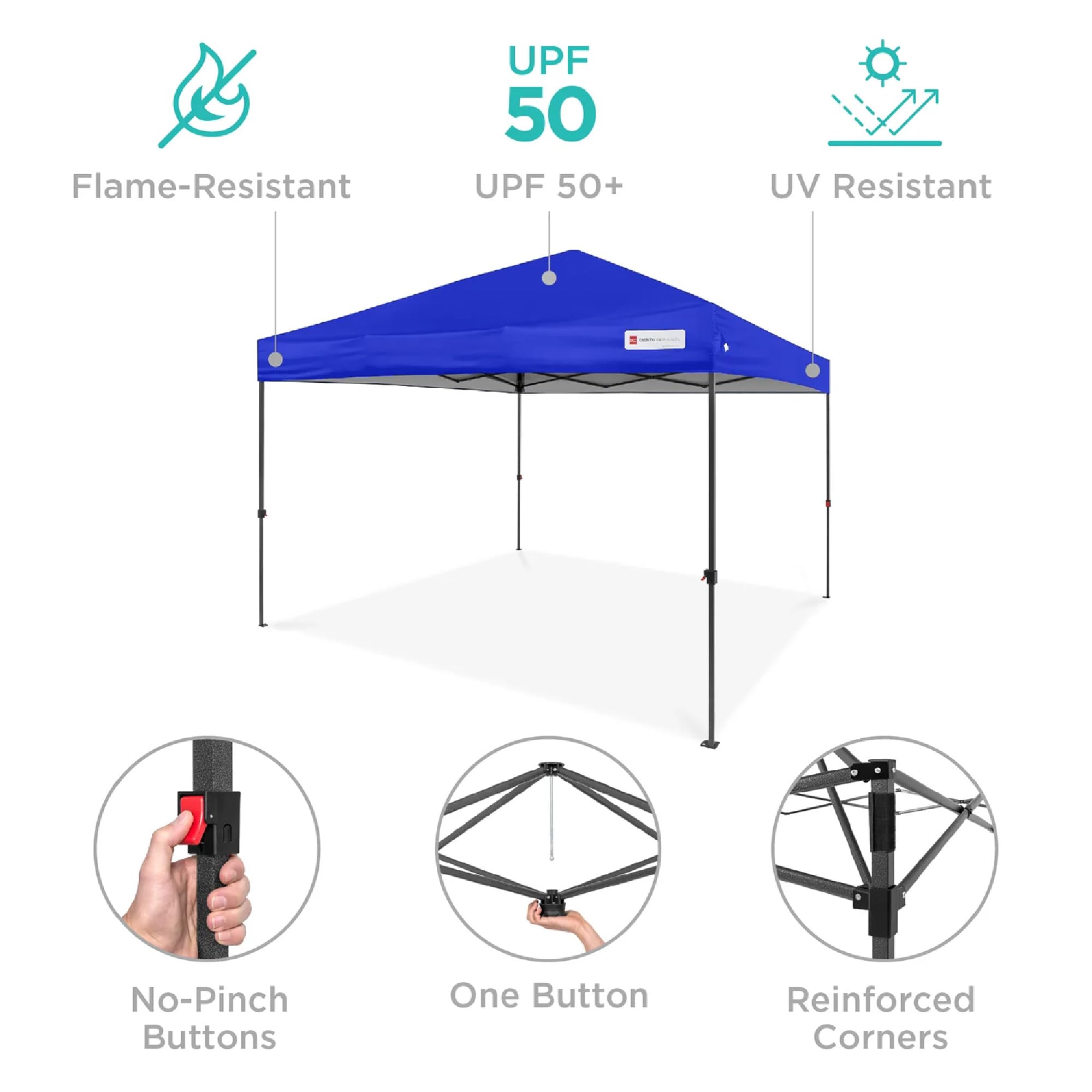 Best Choice Products 10x10ft Pop Up Canopy Tent with Sidewall, 1 Person 1 Minute Set Up, Carry Case, 4 Weight Bags - Pink/White