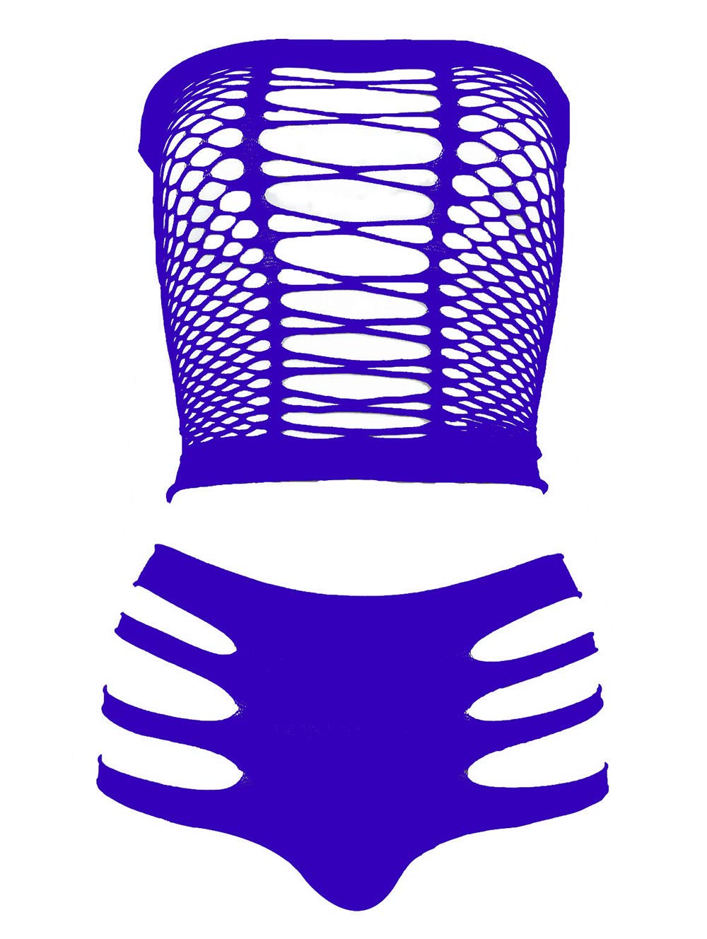 LEMON GIRL Women's Lingerie Fishnet BabyDoll Bodysuit Mini Dress Set One Size