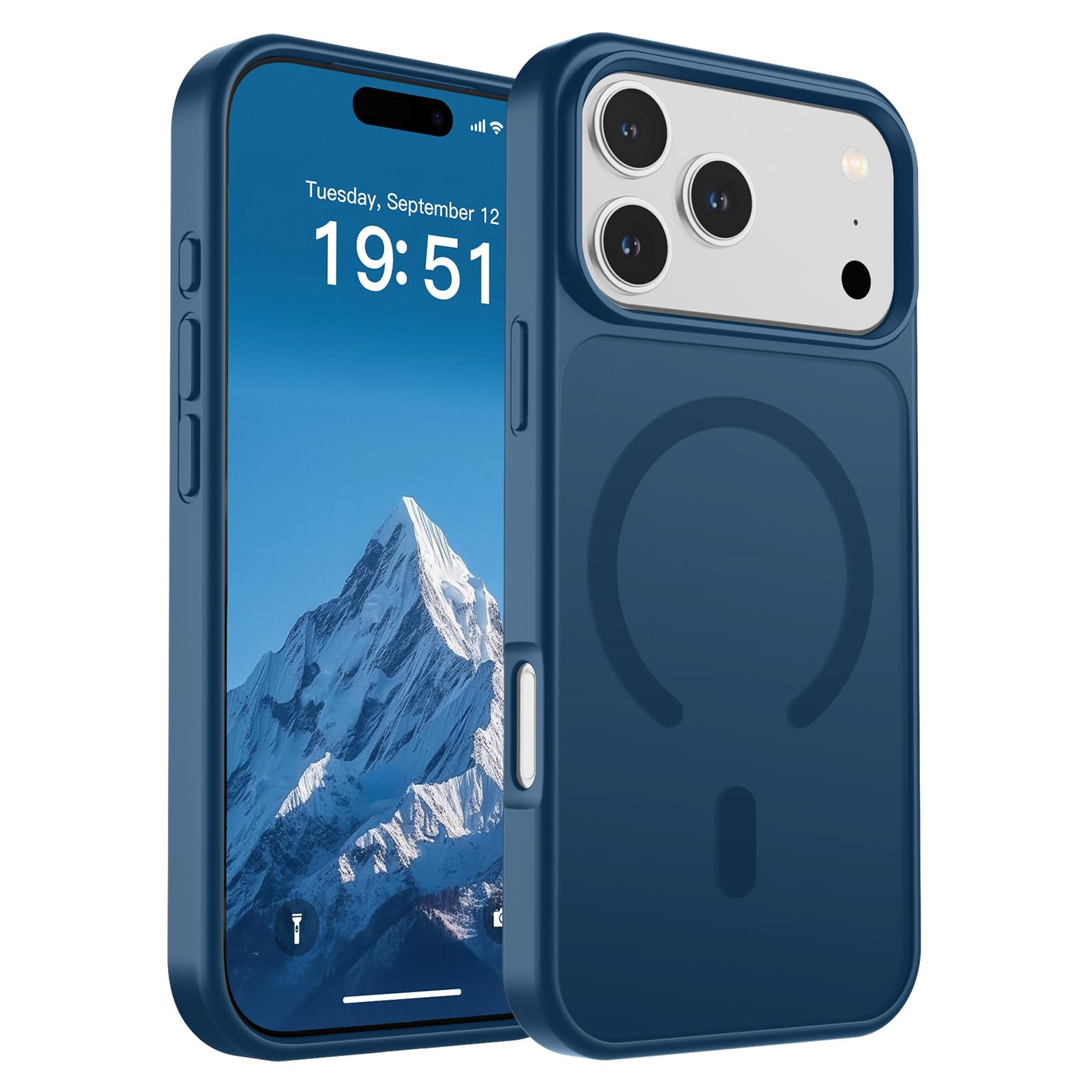 SUPFINE Magnetic for iPhone 17 Pro Max Case (Compatible with MagSafe)(Military Grade Drop Protection) Translucent Matte Shockproof with Anti-Fingerprint Phone Cover, Black