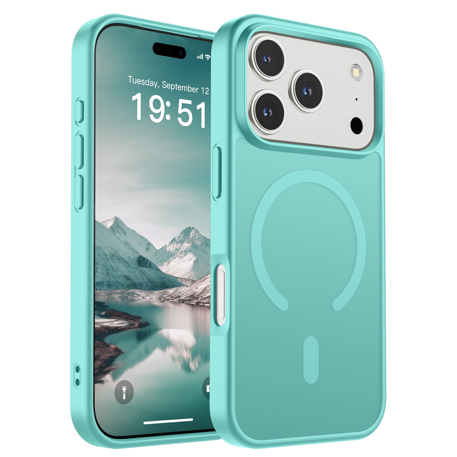 SUPFINE Magnetic for iPhone 17 Pro Max Case (Compatible with MagSafe)(Military Grade Drop Protection) Translucent Matte Shockproof with Anti-Fingerprint Phone Cover, Black
