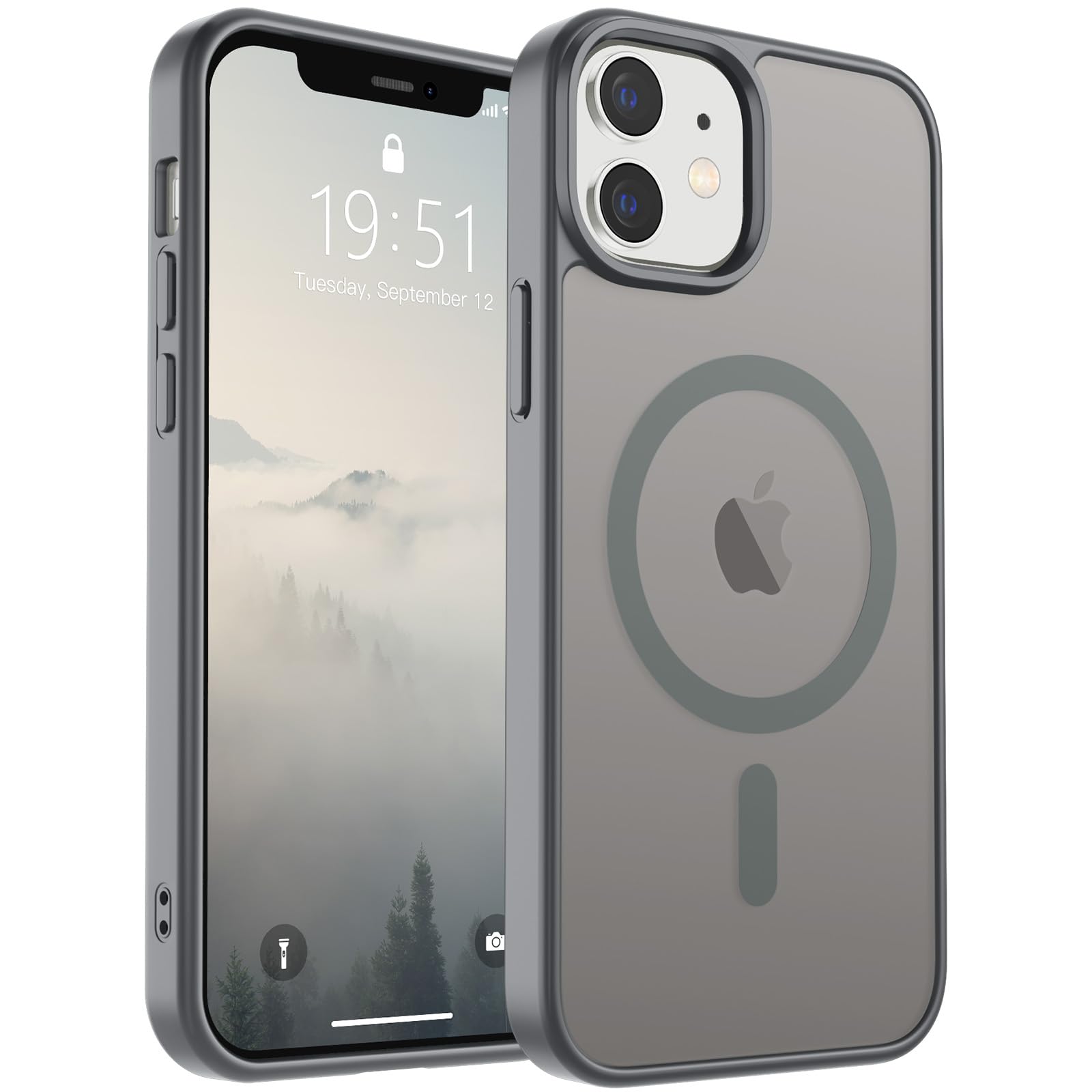 SUPFINE Magnetic for iPhone 17 Pro Max Case (Compatible with MagSafe)(Military Grade Drop Protection) Translucent Matte Shockproof with Anti-Fingerprint Phone Cover, Black