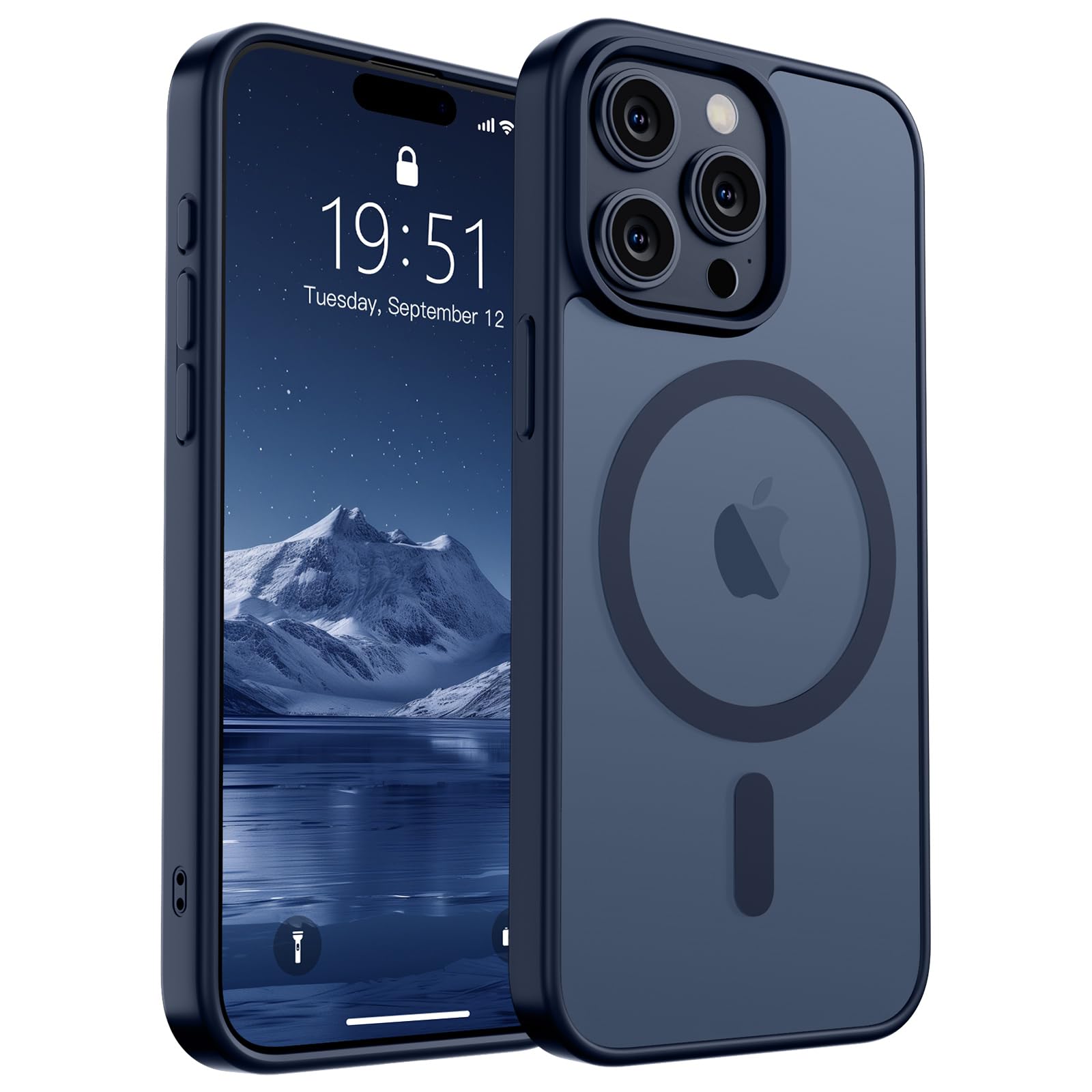 SUPFINE Magnetic for iPhone 17 Pro Max Case (Compatible with MagSafe)(Military Grade Drop Protection) Translucent Matte Shockproof with Anti-Fingerprint Phone Cover, Black