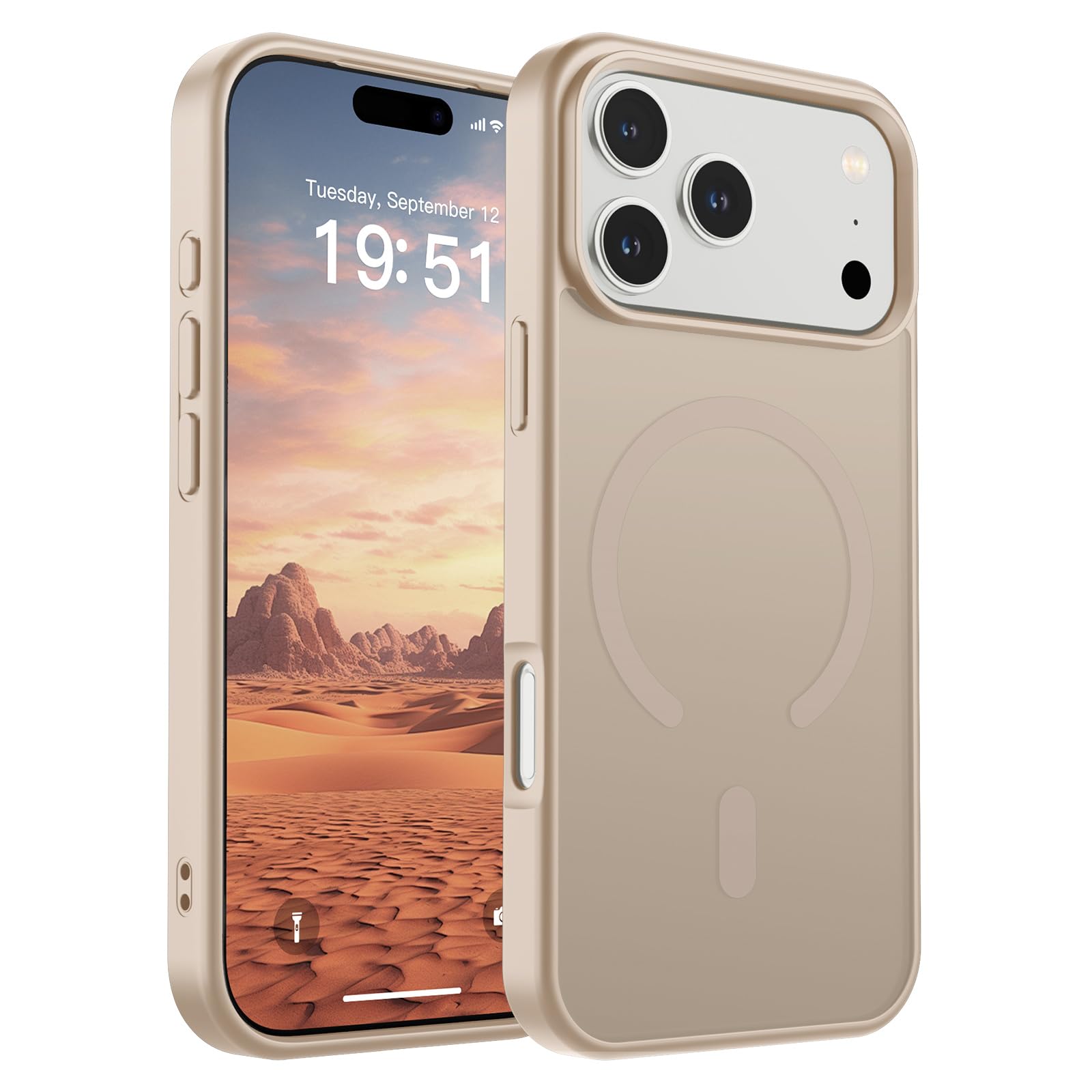 SUPFINE Magnetic for iPhone 17 Pro Max Case (Compatible with MagSafe)(Military Grade Drop Protection) Translucent Matte Shockproof with Anti-Fingerprint Phone Cover, Black