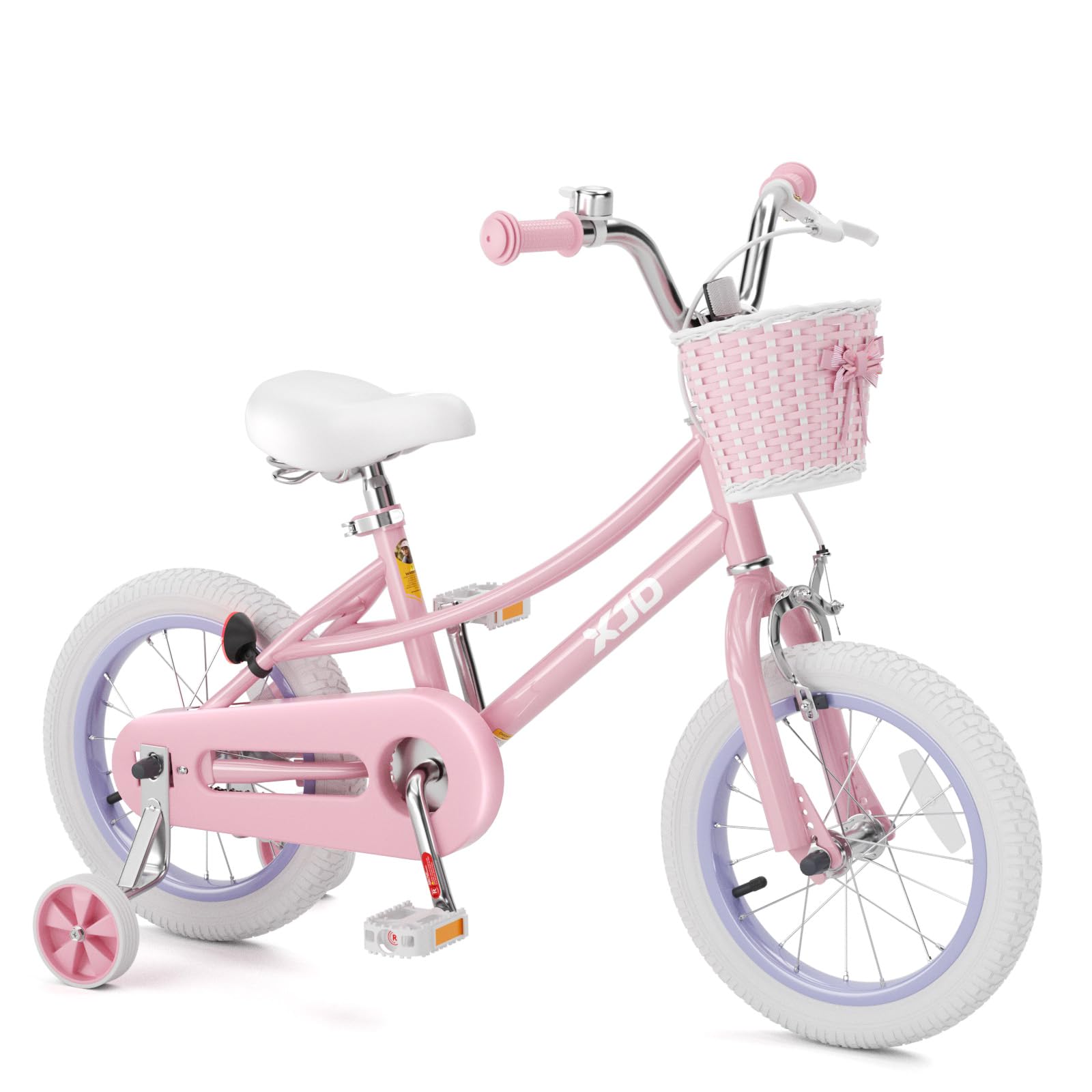 XJD Girls Bike for 2-12 Years Old Kids 12 14 16 20 Inch Toddler Bike,Retro Style Kids Bike with Training Wheels, 20 Inch Girl Bicycle with Kickstand