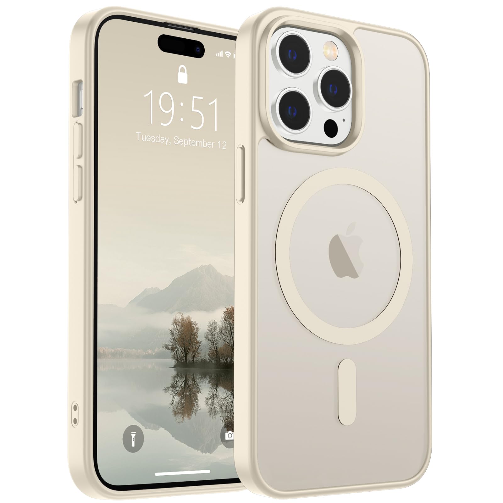 SUPFINE Magnetic for iPhone 17 Pro Max Case (Compatible with MagSafe)(Military Grade Drop Protection) Translucent Matte Shockproof with Anti-Fingerprint Phone Cover, Black