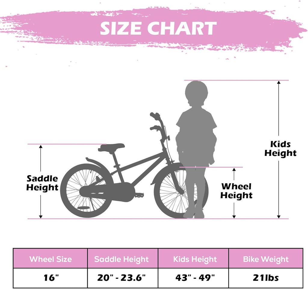 WEIZE Kids Bike, 20 Inch Children Bicycle for Boys & Girls Ages 6-12 Years Old, Rider Height 48-60 Inch, Adjustable Seat & Handlebars, Coaster Brake, Pinkblack