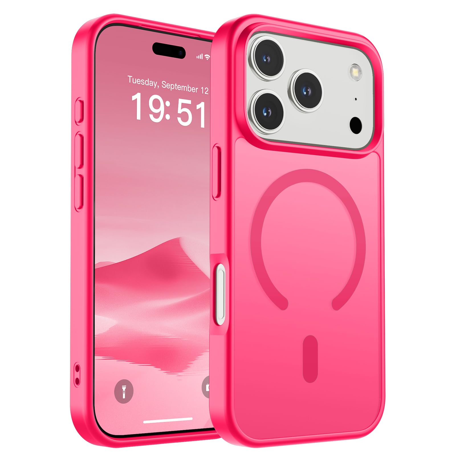 SUPFINE Magnetic for iPhone 17 Pro Max Case (Compatible with MagSafe)(Military Grade Drop Protection) Translucent Matte Shockproof with Anti-Fingerprint Phone Cover, Black