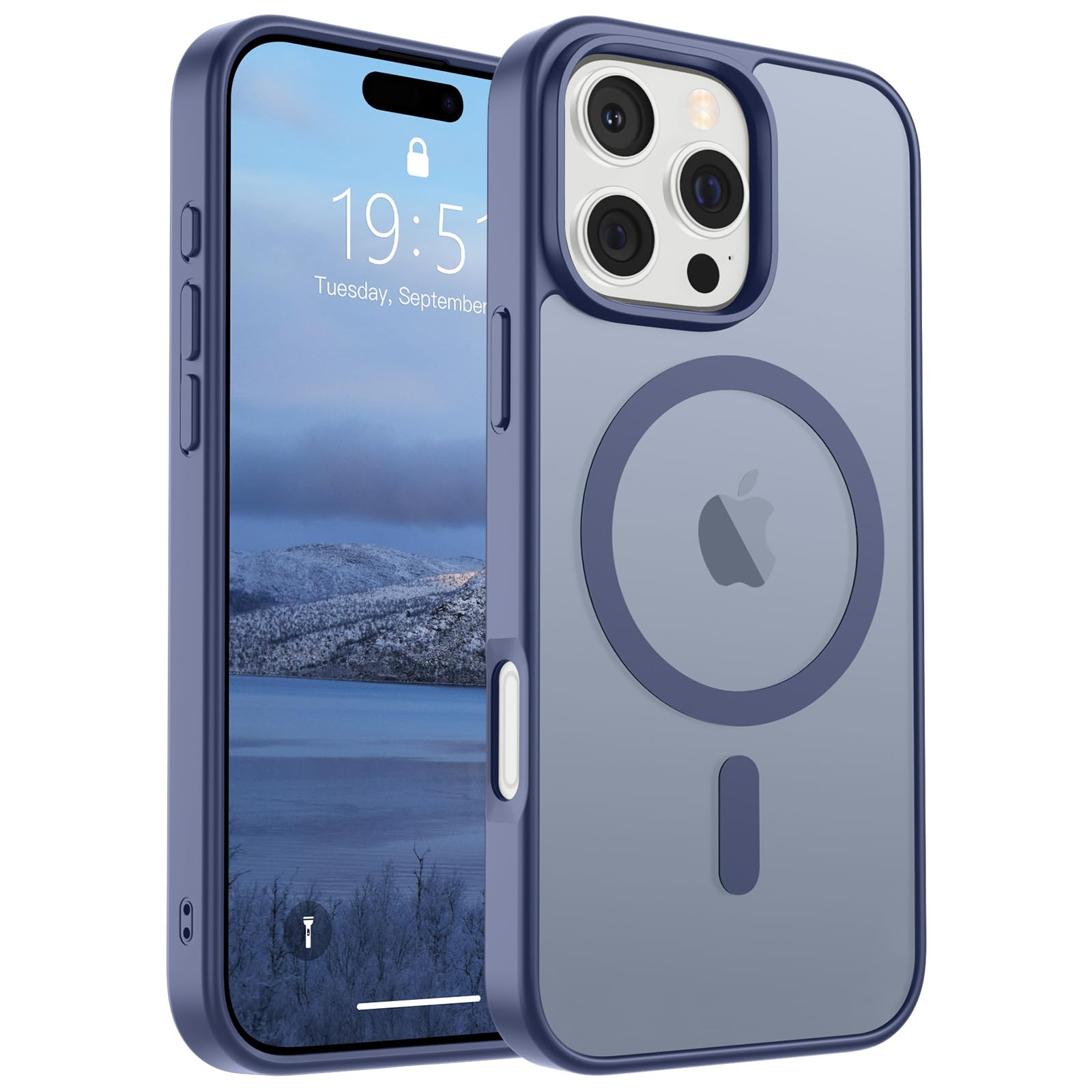 SUPFINE Magnetic for iPhone 17 Pro Max Case (Compatible with MagSafe)(Military Grade Drop Protection) Translucent Matte Shockproof with Anti-Fingerprint Phone Cover, Black