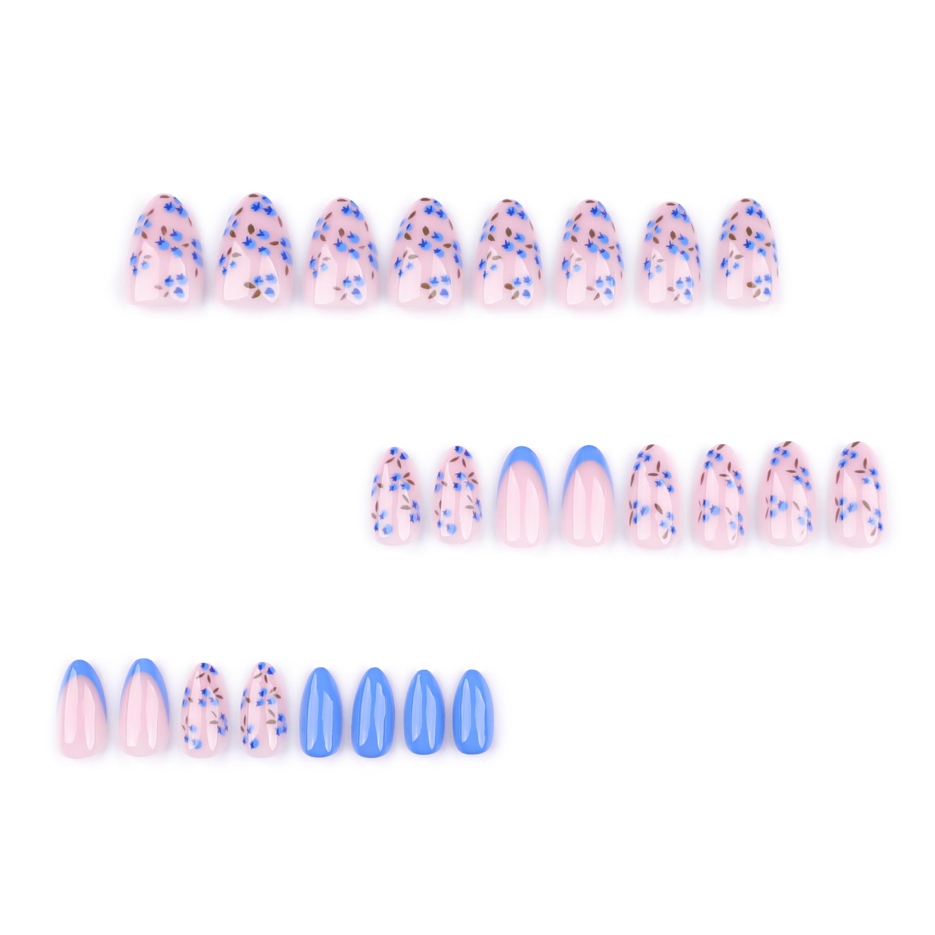 Summer French Press On Nails Short Almond, Cute Nude Pink Fake Nails with White French Tip & Brown Dot Detail, Glossy Gel Acrylic Stick On Nails, Perfect for Daily Wear & Gifts, New Packaging, 32PCS