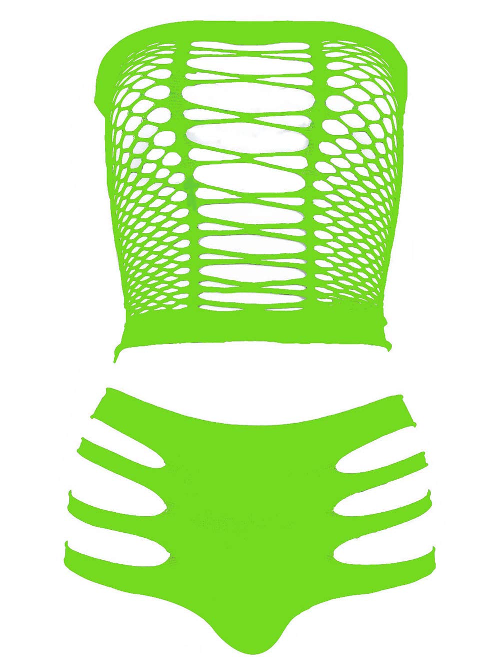 LEMON GIRL Women's Lingerie Fishnet BabyDoll Bodysuit Mini Dress Set One Size