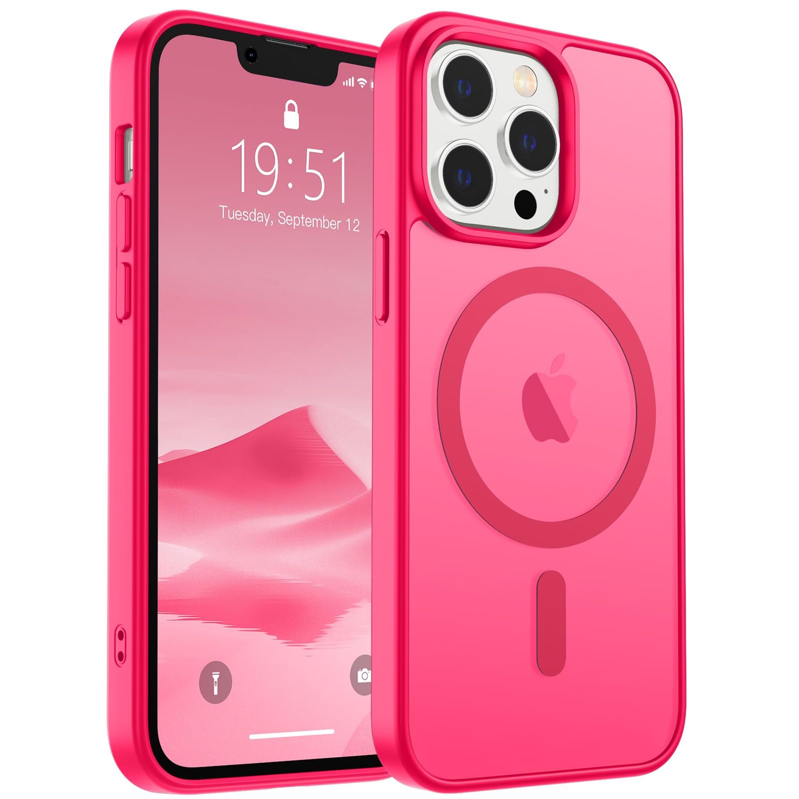 SUPFINE Magnetic for iPhone 17 Pro Max Case (Compatible with MagSafe)(Military Grade Drop Protection) Translucent Matte Shockproof with Anti-Fingerprint Phone Cover, Black