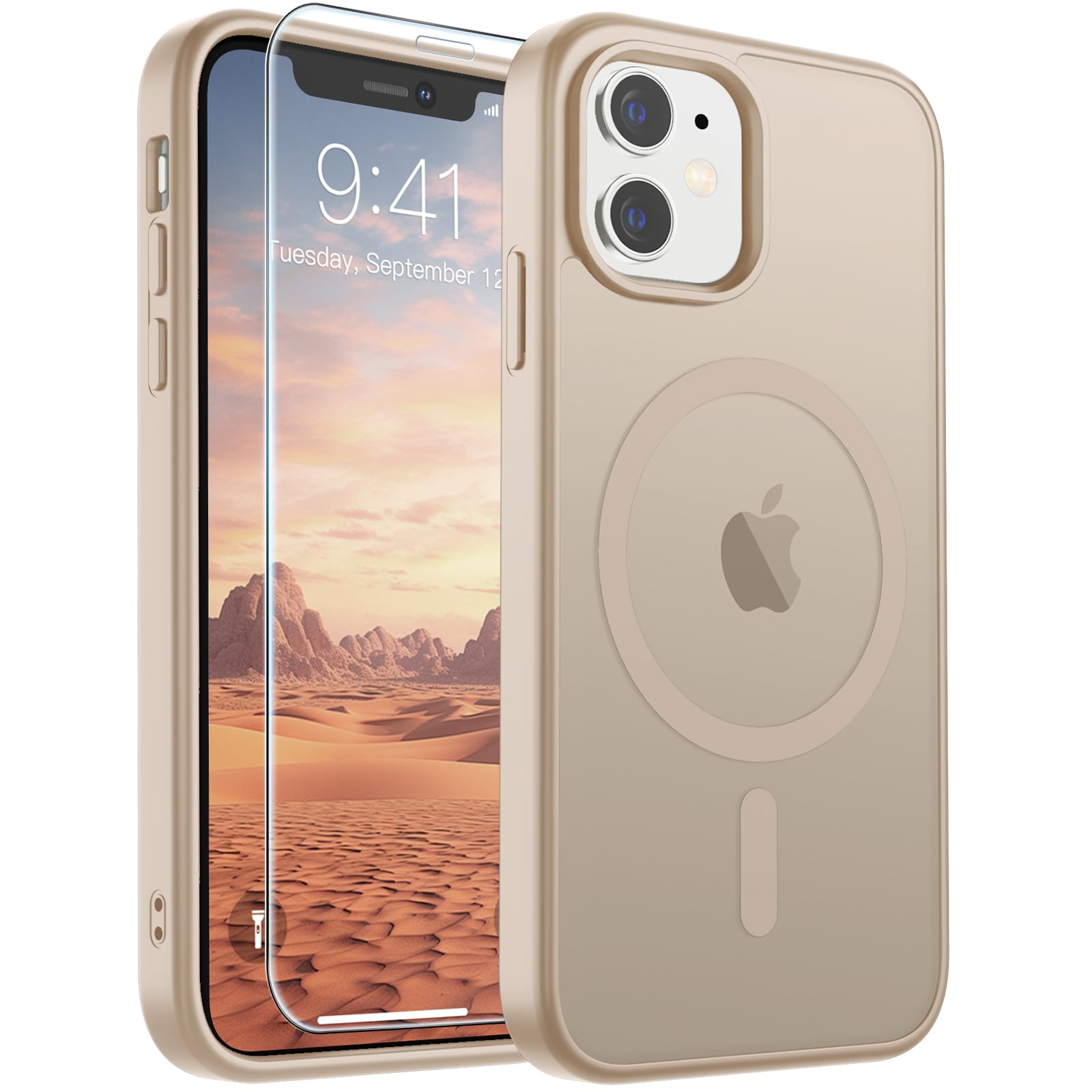 SUPFINE Magnetic for iPhone 17 Pro Max Case (Compatible with MagSafe)(Military Grade Drop Protection) Translucent Matte Shockproof with Anti-Fingerprint Phone Cover, Black