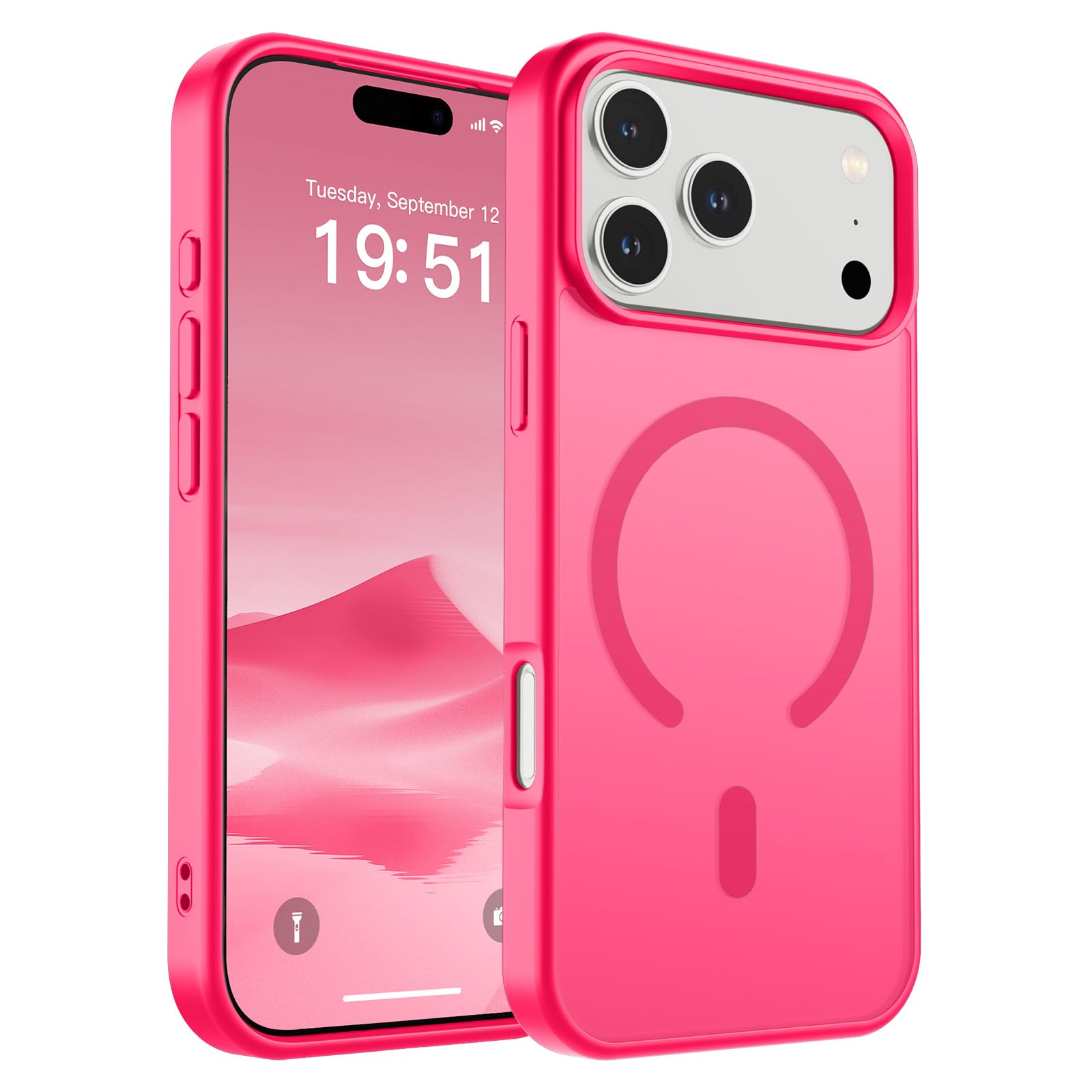 SUPFINE Magnetic for iPhone 17 Pro Max Case (Compatible with MagSafe)(Military Grade Drop Protection) Translucent Matte Shockproof with Anti-Fingerprint Phone Cover, Black