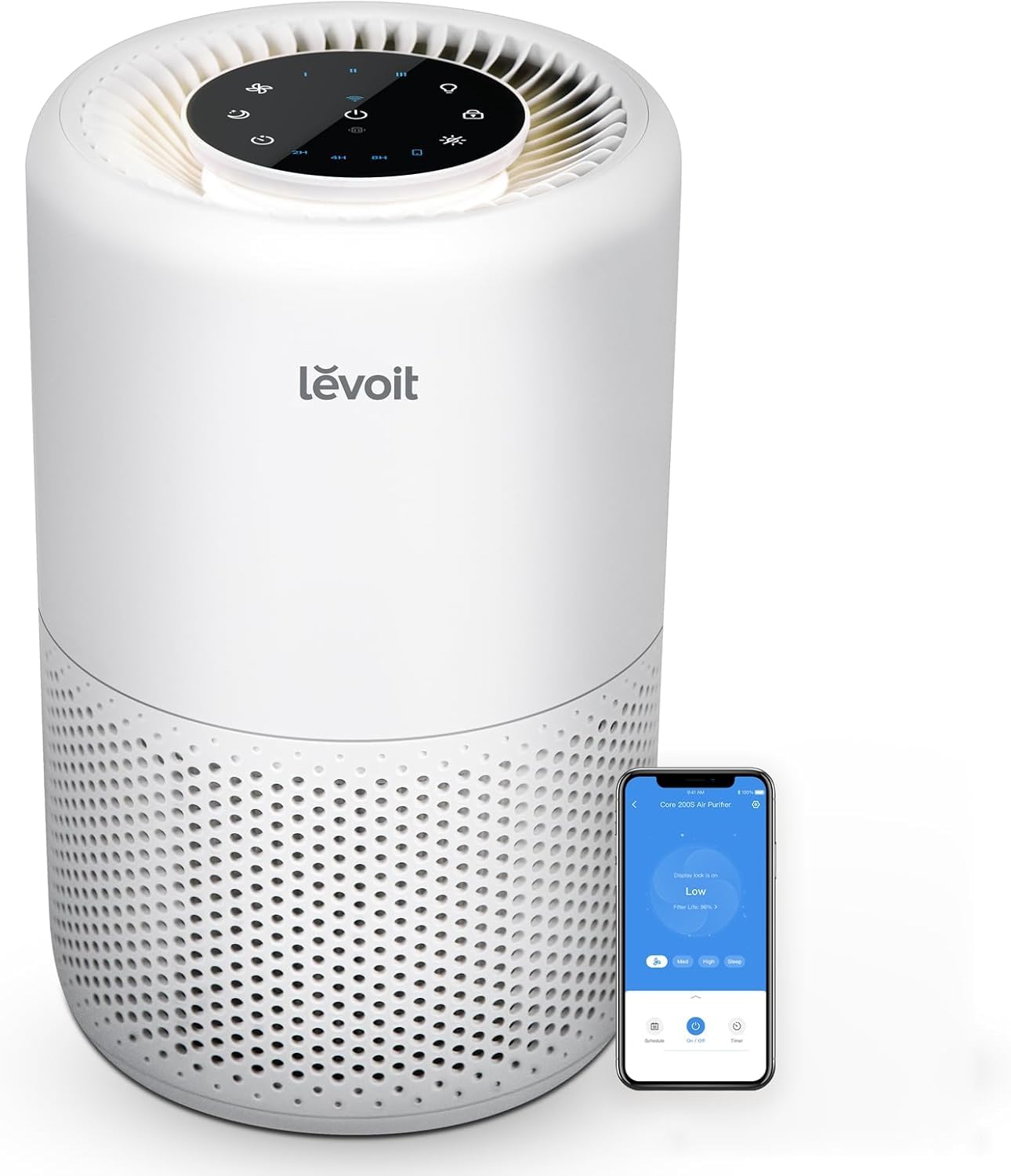 LEVOIT Air Purifiers for Bedroom Home Dorm, AHAM VERIFIDE, 3-in-1 Filter Cleaner With Aroma Pad, Filters Smoke, Allergens, Pet Dander, Odor, Dust, Office, Desktop, Core Mini-P, White
