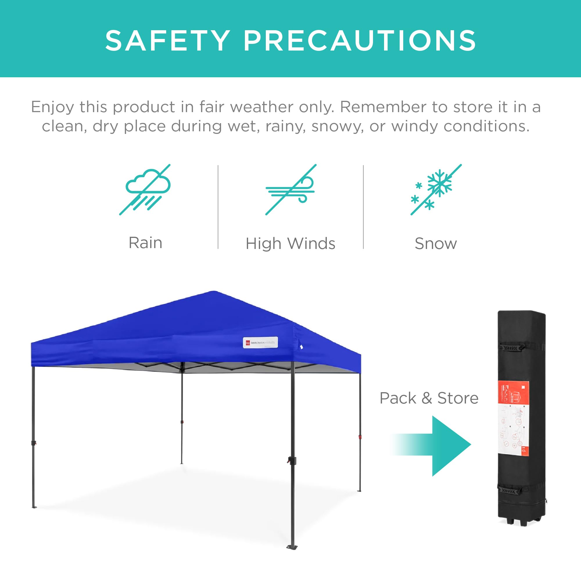 Best Choice Products 10x10ft Pop Up Canopy Tent with Sidewall, 1 Person 1 Minute Set Up, Carry Case, 4 Weight Bags - Pink/White