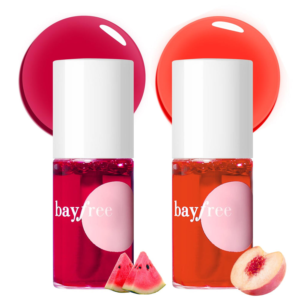 bayfree Lip Tint Stain Set, 2 PCS Korean Water Tint Lightweight Non-sticky, Waterproof Long Lasting Liquid Blush & Lip Stain, Transfer-Proof, Matte Finish Lip Color Makeup (made into jam)