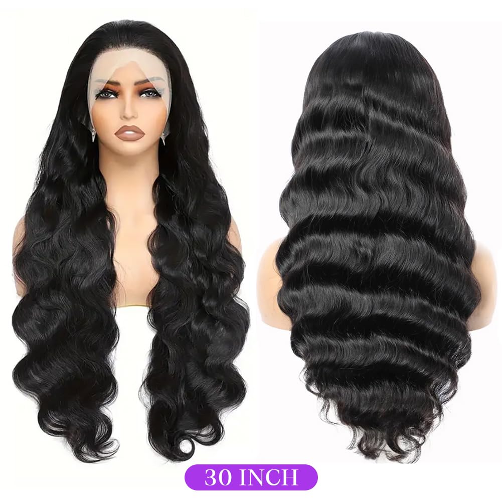 30inch Chocolate Brown Lace Front Wig Human Hair 13x6 Hd Lace Frontal Wigs Human Hair 200 Density Body Wave Chocolate Brown Wig Human Hair pre Plucked Colored Wigs for Women