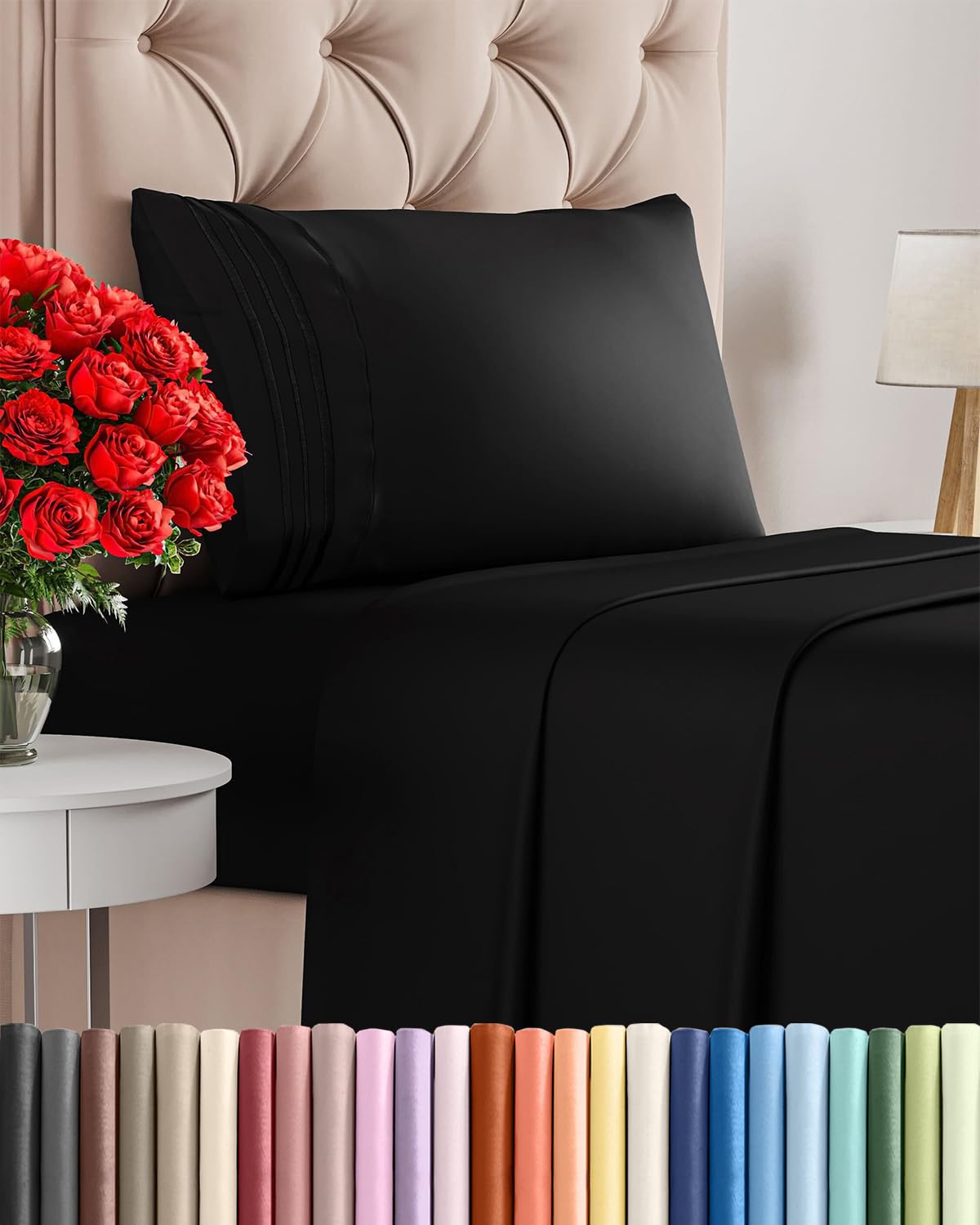 Queen Size 4 Piece Sheet Set - Comfy Breathable & Cooling Sheets - Hotel Luxury Bed Sheets for Women & Men - Deep Pockets, Easy-Fit, Extra Soft and Wrinkle Free Sheets - White Oeko-Tex Bed Sheet Set