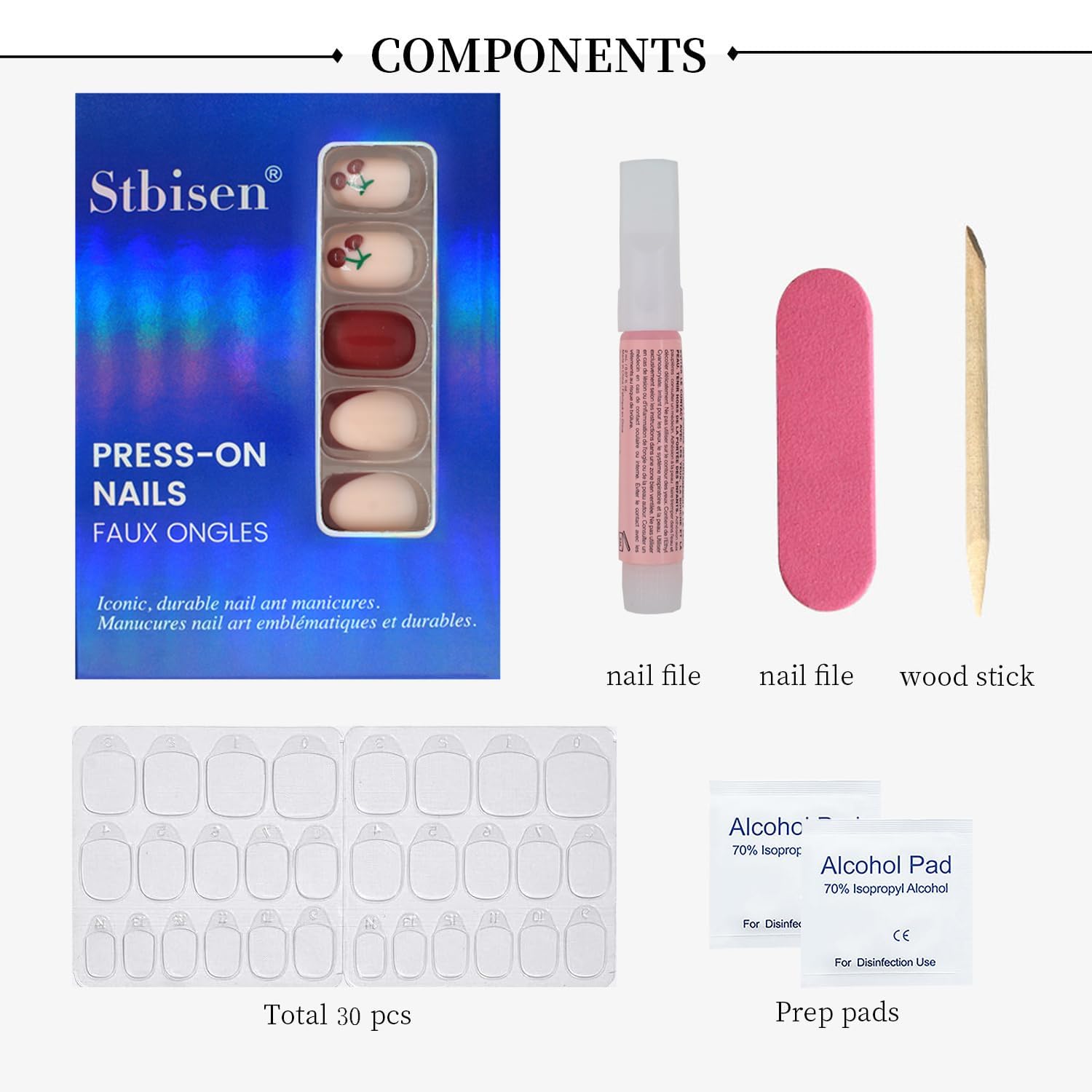 Summer French Press On Nails Short Almond, Cute Nude Pink Fake Nails with White French Tip & Brown Dot Detail, Glossy Gel Acrylic Stick On Nails, Perfect for Daily Wear & Gifts, New Packaging, 32PCS