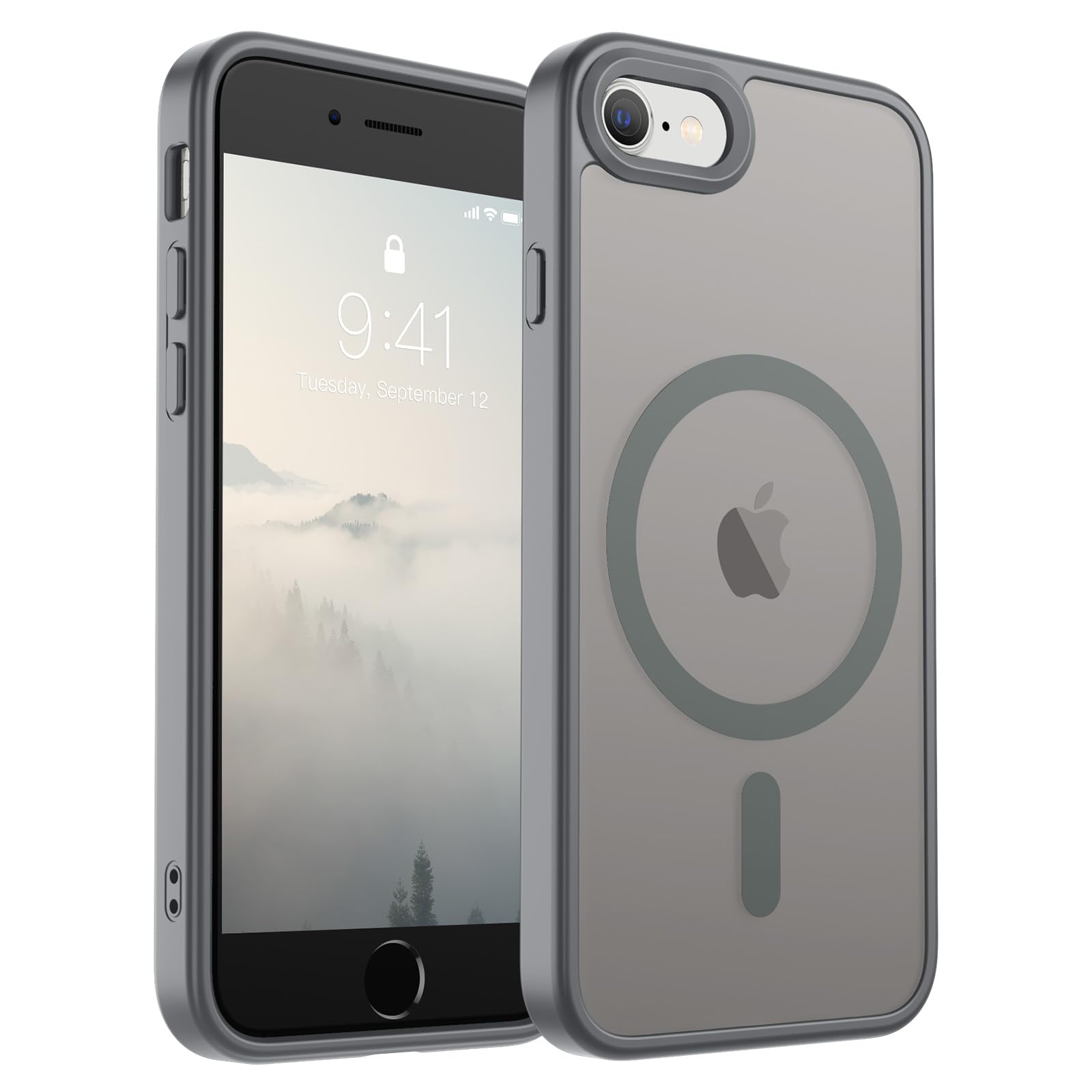 SUPFINE Magnetic for iPhone 17 Pro Max Case (Compatible with MagSafe)(Military Grade Drop Protection) Translucent Matte Shockproof with Anti-Fingerprint Phone Cover, Black