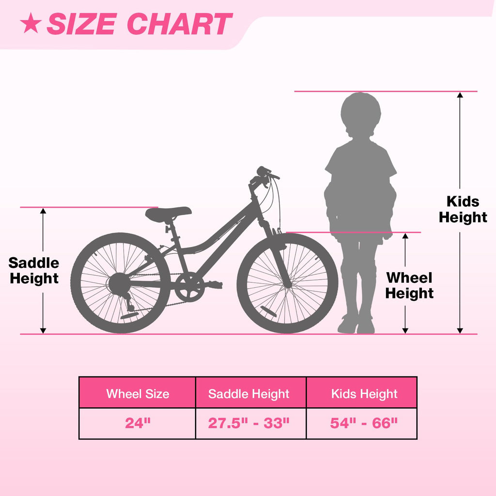 WEIZE 20 24 Inch Kids Mountain Bike,Kids Bike for Girls Age 6-14 Year Old,6 Speed Kid Bicycle with Front Suspension Fork,Adjustable Seat Height,High-Carbon Steel Frame,Ideal for Girl Adventurers