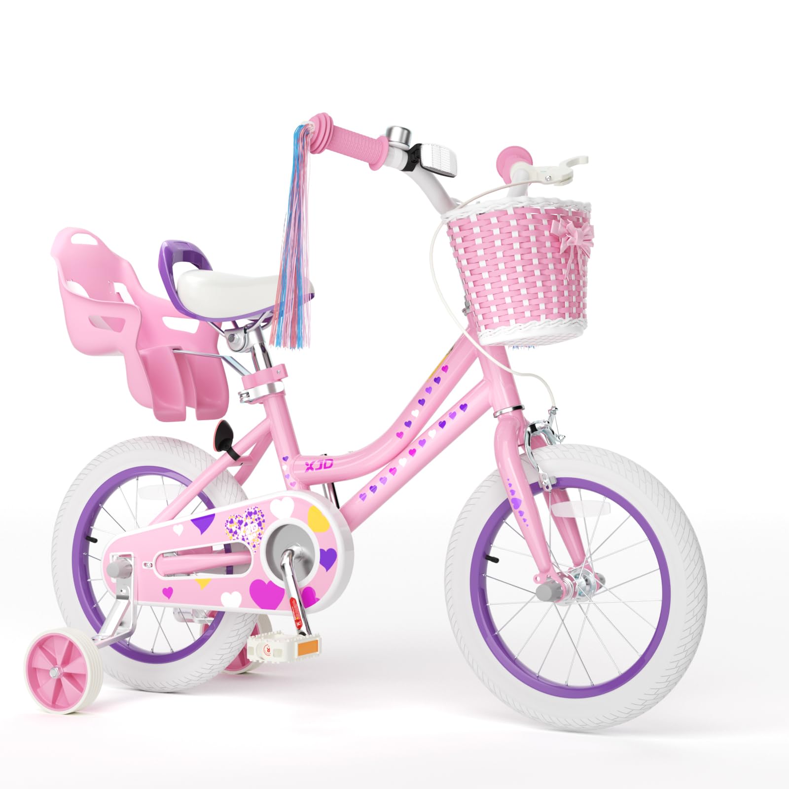 XJD Girls Bike for 2-12 Years Old Kids 12 14 16 20 Inch Toddler Bike,Retro Style Kids Bike with Training Wheels, 20 Inch Girl Bicycle with Kickstand