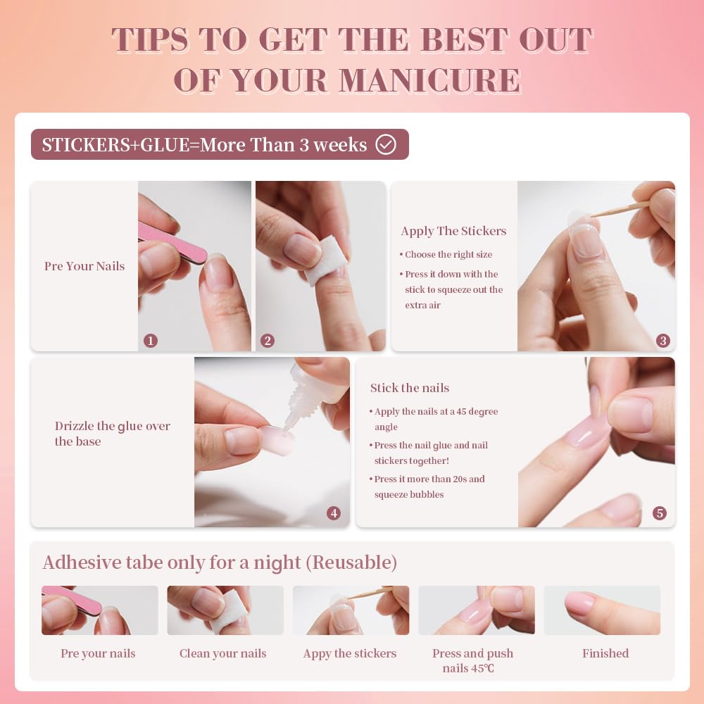 Summer French Press On Nails Short Almond, Cute Nude Pink Fake Nails with White French Tip & Brown Dot Detail, Glossy Gel Acrylic Stick On Nails, Perfect for Daily Wear & Gifts, New Packaging, 32PCS