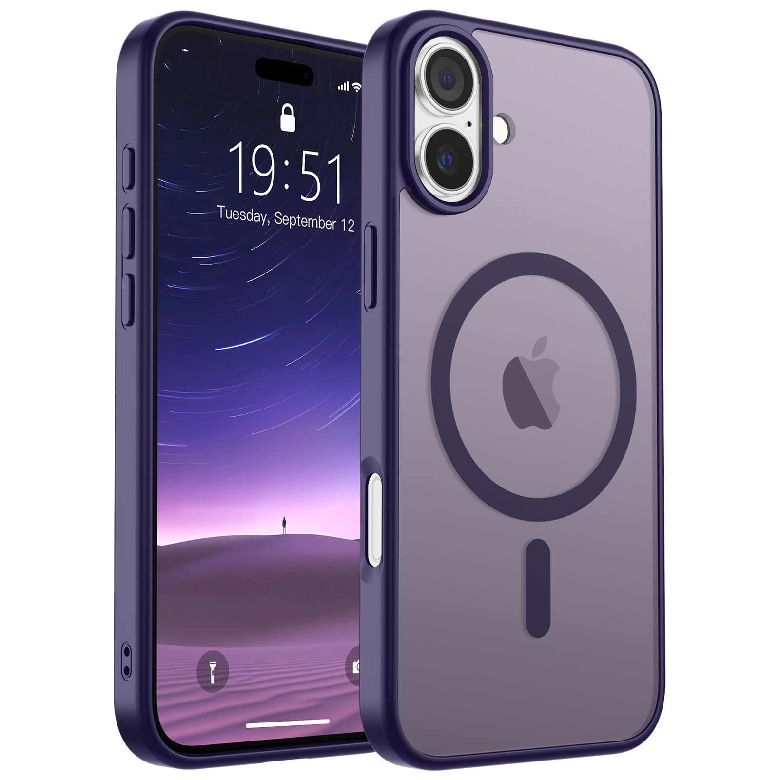 SUPFINE Magnetic for iPhone 17 Pro Max Case (Compatible with MagSafe)(Military Grade Drop Protection) Translucent Matte Shockproof with Anti-Fingerprint Phone Cover, Black