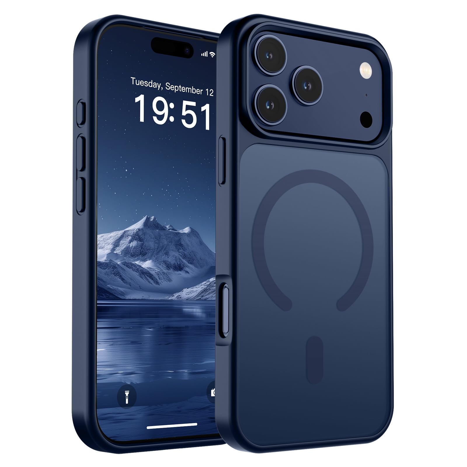 SUPFINE Magnetic for iPhone 17 Pro Max Case (Compatible with MagSafe)(Military Grade Drop Protection) Translucent Matte Shockproof with Anti-Fingerprint Phone Cover, Black