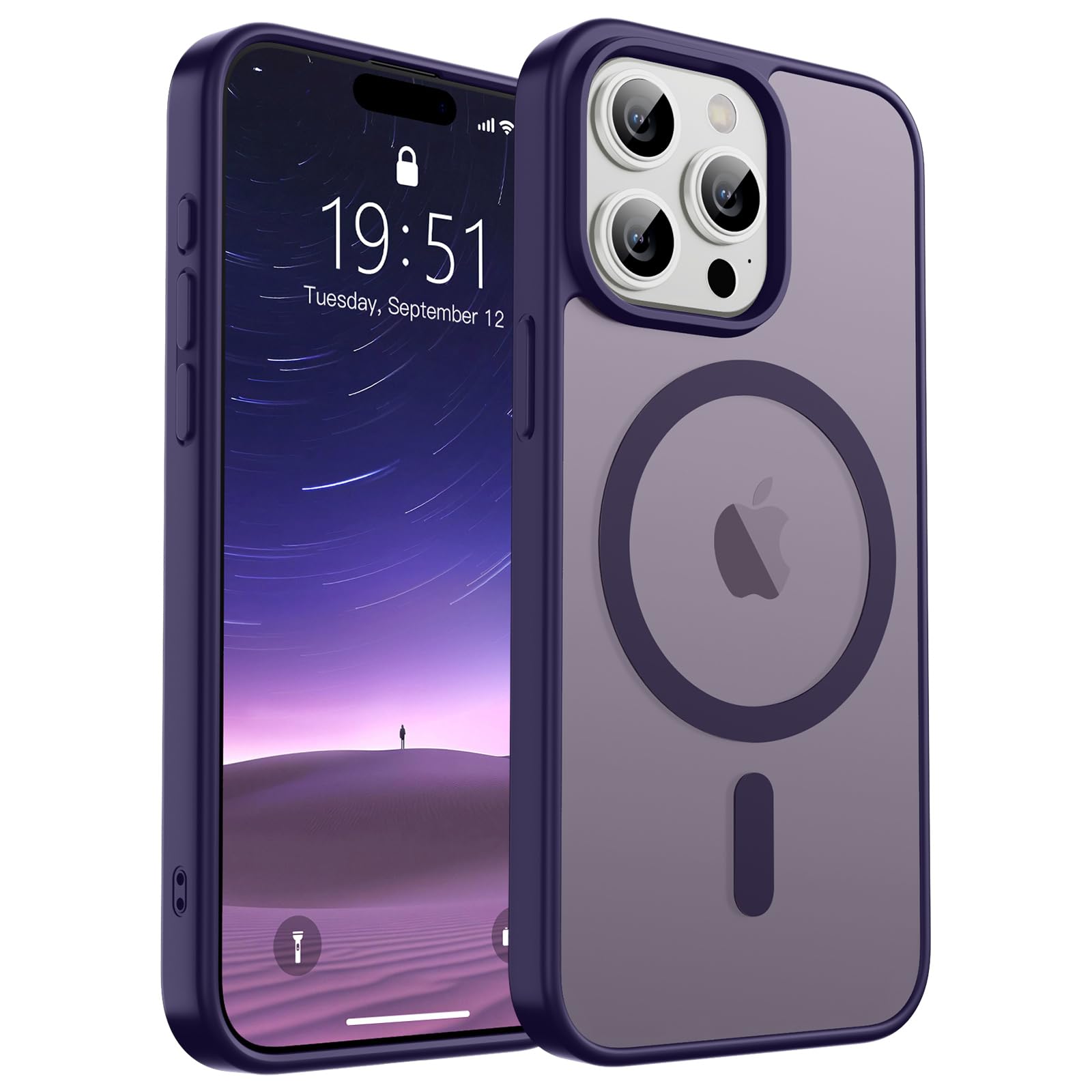 SUPFINE Magnetic for iPhone 17 Pro Max Case (Compatible with MagSafe)(Military Grade Drop Protection) Translucent Matte Shockproof with Anti-Fingerprint Phone Cover, Black