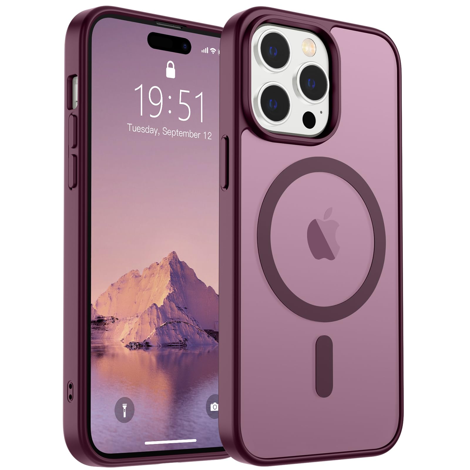 SUPFINE Magnetic for iPhone 17 Pro Max Case (Compatible with MagSafe)(Military Grade Drop Protection) Translucent Matte Shockproof with Anti-Fingerprint Phone Cover, Black