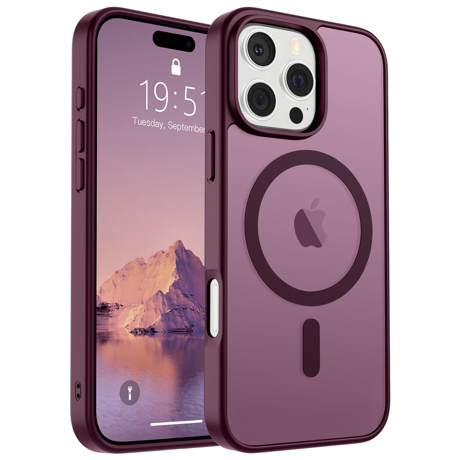 SUPFINE Magnetic for iPhone 17 Pro Max Case (Compatible with MagSafe)(Military Grade Drop Protection) Translucent Matte Shockproof with Anti-Fingerprint Phone Cover, Black