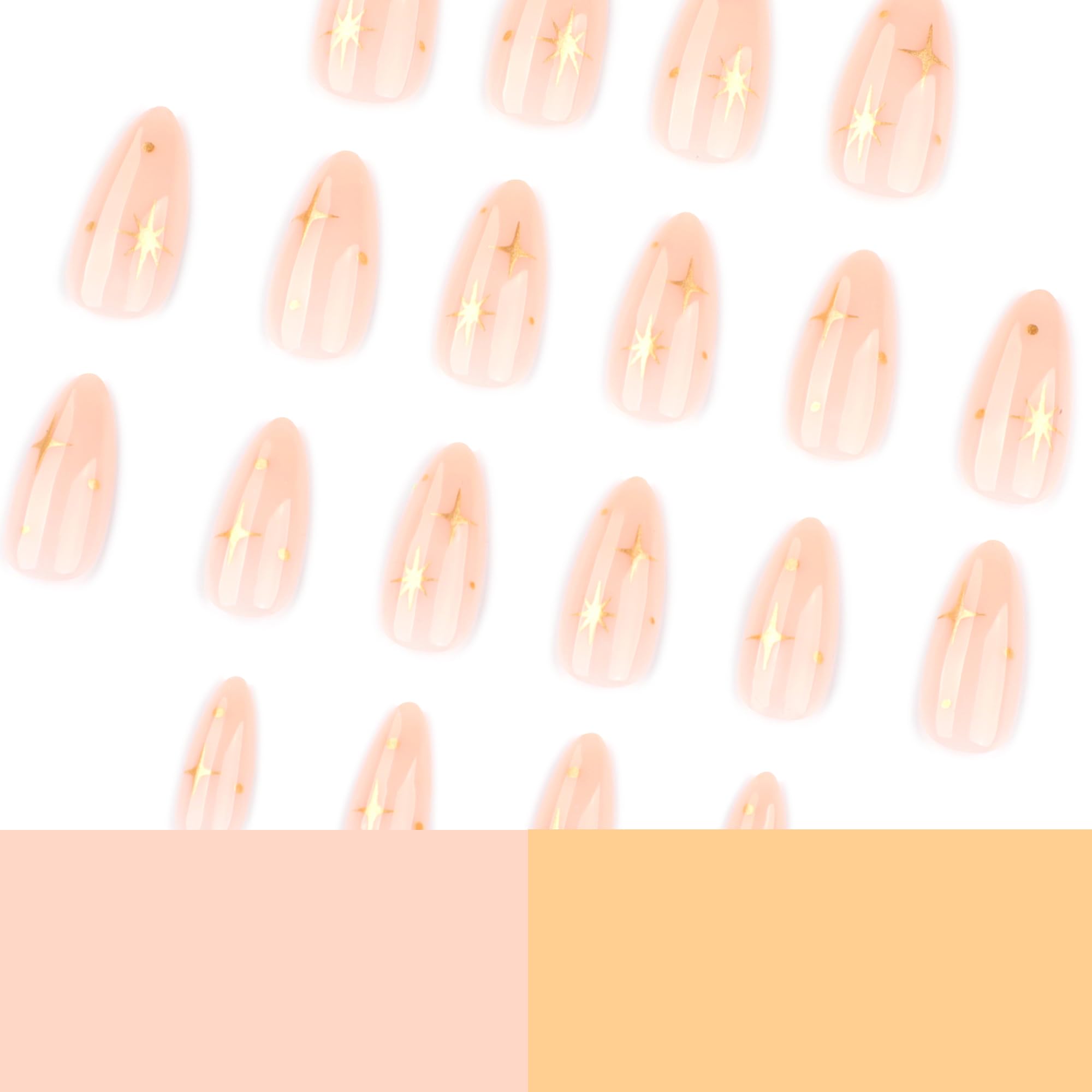 Summer French Press On Nails Short Almond, Cute Nude Pink Fake Nails with White French Tip & Brown Dot Detail, Glossy Gel Acrylic Stick On Nails, Perfect for Daily Wear & Gifts, New Packaging, 32PCS