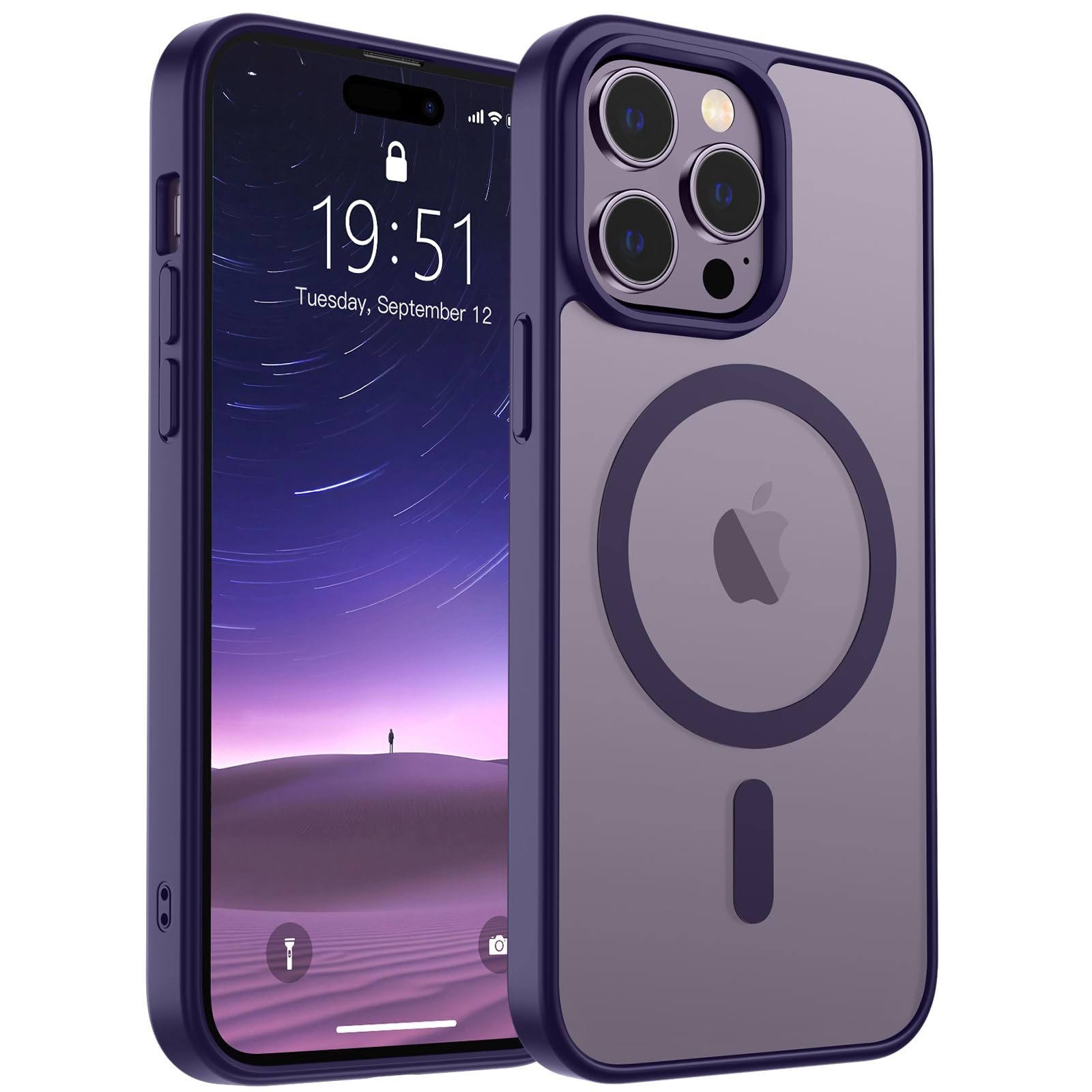 SUPFINE Magnetic for iPhone 17 Pro Max Case (Compatible with MagSafe)(Military Grade Drop Protection) Translucent Matte Shockproof with Anti-Fingerprint Phone Cover, Black