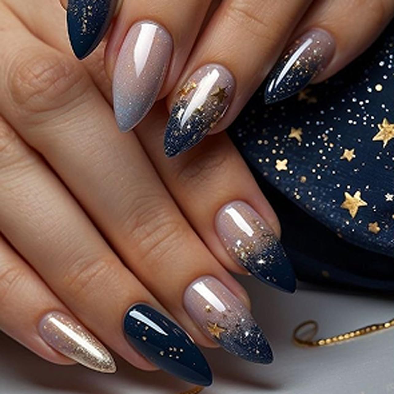 Summer French Press On Nails Short Almond, Cute Nude Pink Fake Nails with White French Tip & Brown Dot Detail, Glossy Gel Acrylic Stick On Nails, Perfect for Daily Wear & Gifts, New Packaging, 32PCS