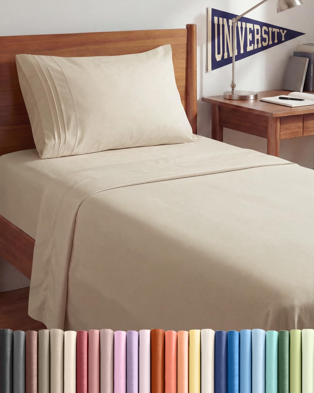Queen Size 4 Piece Sheet Set - Comfy Breathable & Cooling Sheets - Hotel Luxury Bed Sheets for Women & Men - Deep Pockets, Easy-Fit, Extra Soft and Wrinkle Free Sheets - White Oeko-Tex Bed Sheet Set