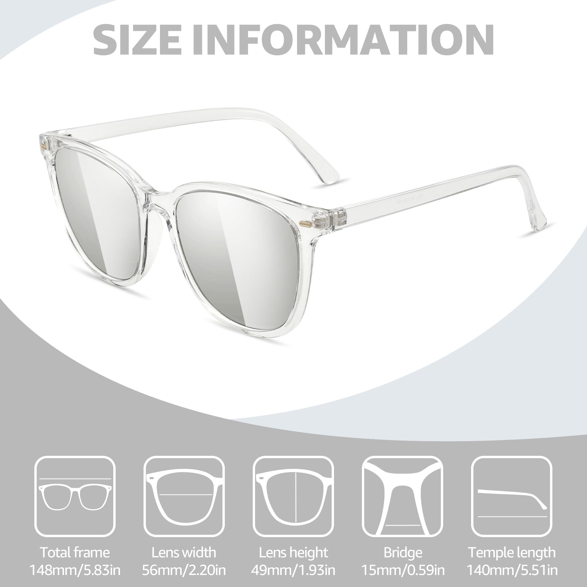 Myiaur Polarized Sunglasses for Women, Square Mirrored Trendy Shades with UV Protection Reduce Glare Sun Glasses