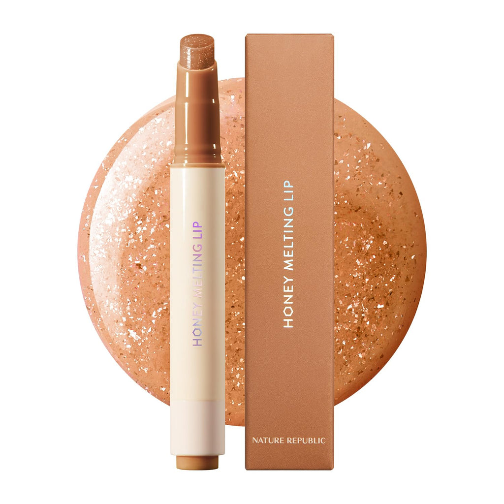 Nature Republic HONEY MELTING LIP (02 FIG) SOFT LIP STICK, Hydrating Gloss, Moisturizing balms, Sheer tint, Shine & Nude, Glowy Finish, korean make up