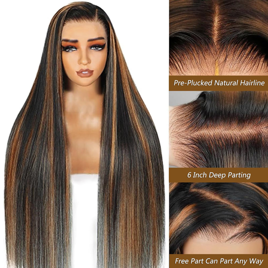 Fiumer Burgundy Wig Human Hair 28inch 13x6 HD Transparent Lace Straight 99J Red Human Hair Wig Colored Reddish Brown Lace Frontal Wigs 180% Density Pre Plucked