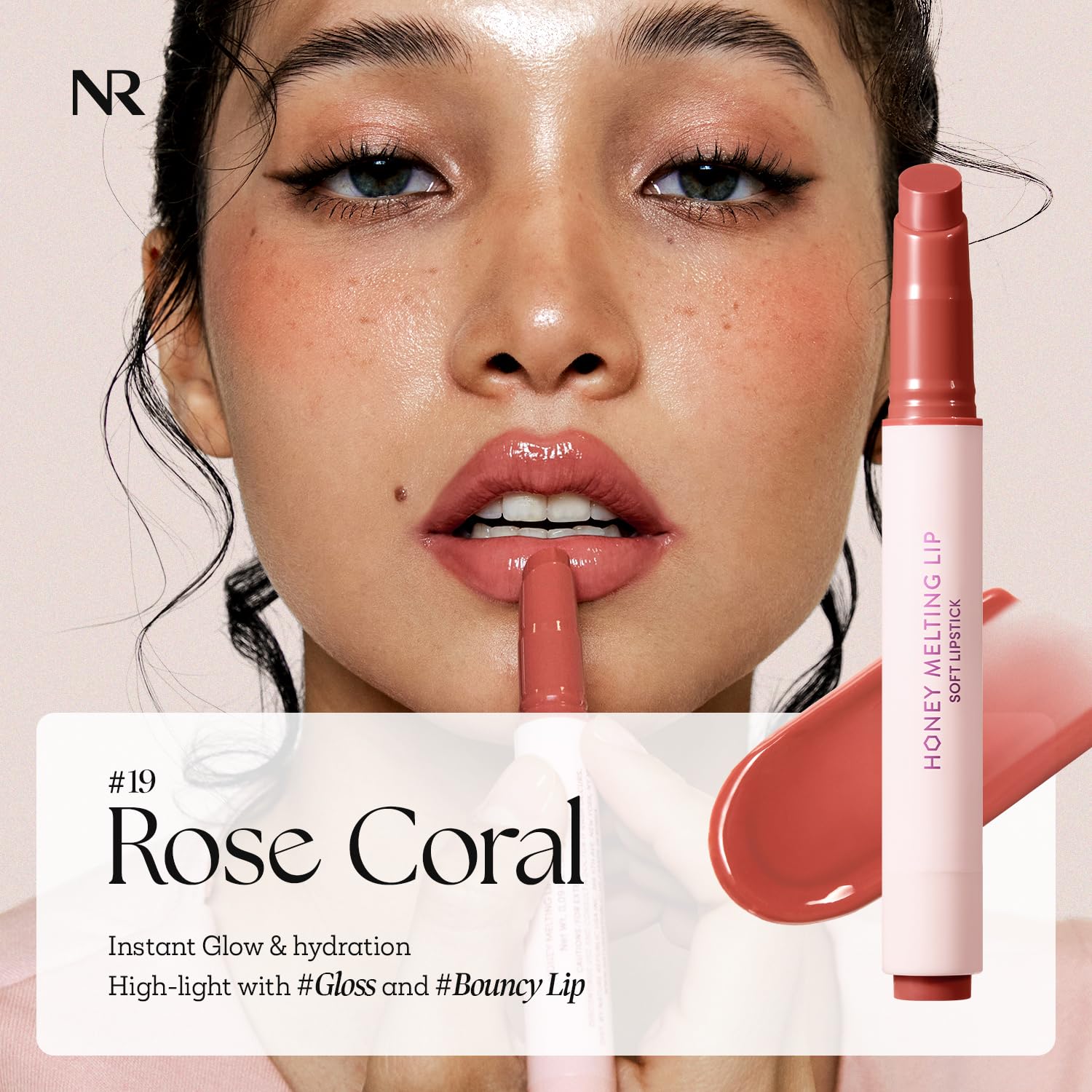 Nature Republic HONEY MELTING LIP (02 FIG) SOFT LIP STICK, Hydrating Gloss, Moisturizing balms, Sheer tint, Shine & Nude, Glowy Finish, korean make up